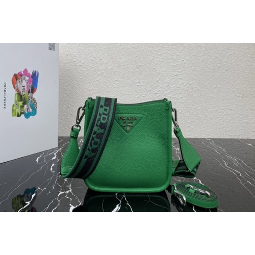 Prada 1BH191 Leather mini shoulder bag in Green Leather