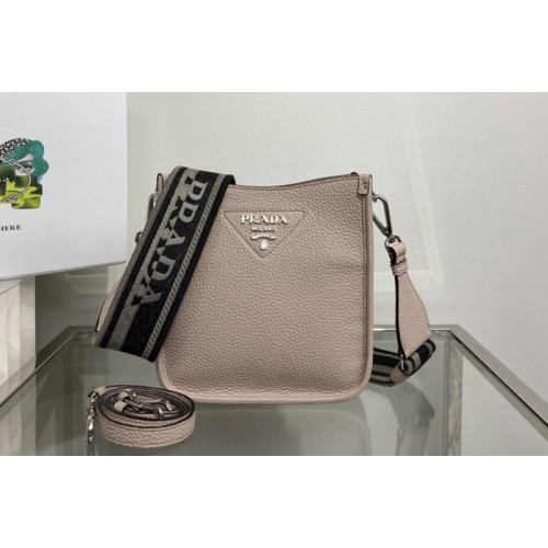 Prada 1BH191 Leather mini shoulder bag in Sand Leather