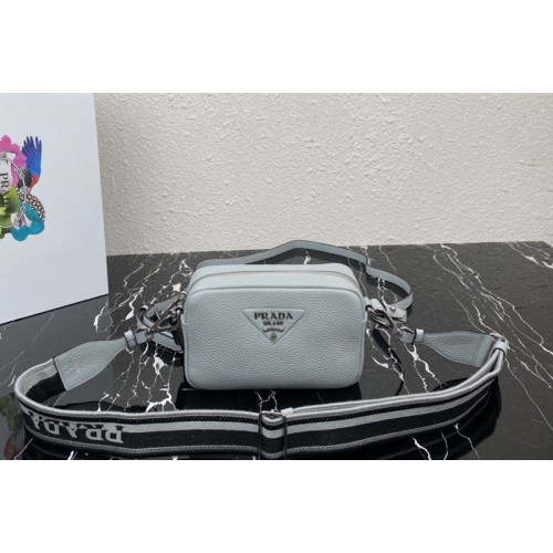 Prada 1BH192 Small leather bag in Light Blue Leather