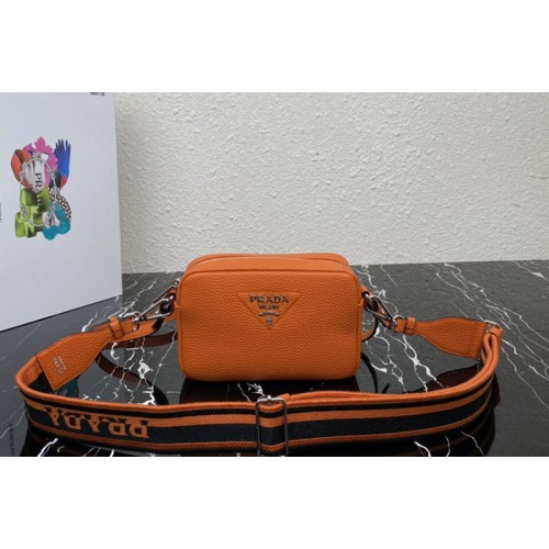 Prada 1BH192 Small leather bag in Orange Leather