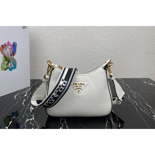 Prada 1BH193 Leather shoulder bag in White Leather