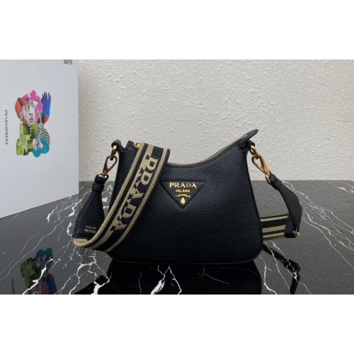 Prada 1BH193 Leather shoulder bag in Black Leather