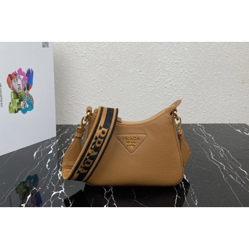 Prada 1BH193 Leather shoulder bag in Caramel Leather
