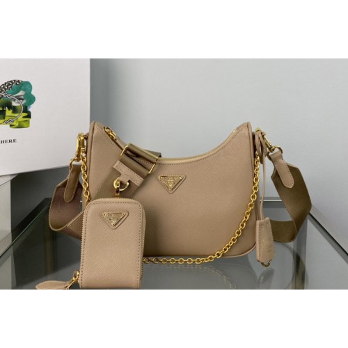 Prada 1BH204 Prada Re-Edition 2005 Saffiano leather bag in Sand Leather Prada 1BH204 Prada Re-Edition 2005 Saffiano leather bag in Sand Leather