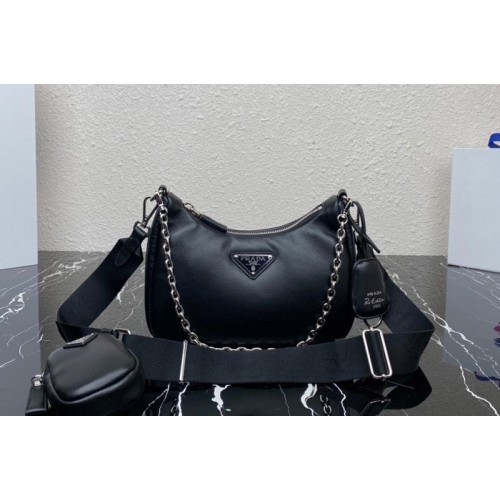 Prada 1BH204 Prada Re-Edition 2005 Soft leather bag in Black Leather