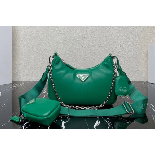 Prada 1BH204 Prada Re-Edition 2005 Soft leather bag in Green Leather Prada 1BH204 Prada Re-Edition 2005 Soft leather bag in Green Leather