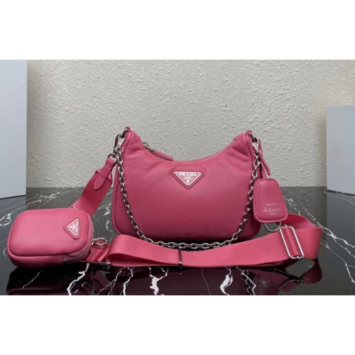 Prada 1BH204 Prada Re-Edition 2005 Soft leather bag in Pink Leather