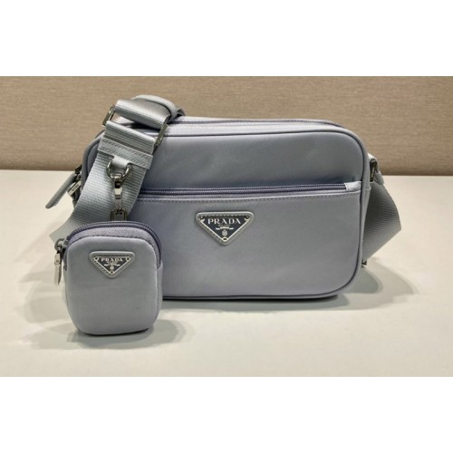 Prada 1BC167 Re-Nylon shoulder bag in Light Blue Nylon