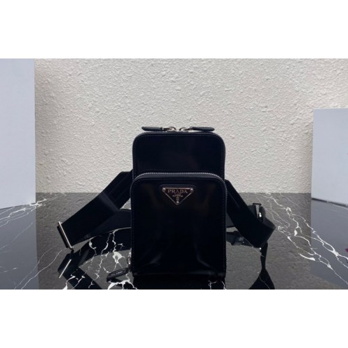 Prada 2ZH126 Brushed leather smartphone case in Black Leather Prada 2ZH126 Brushed leather smartphone case in Black Leather