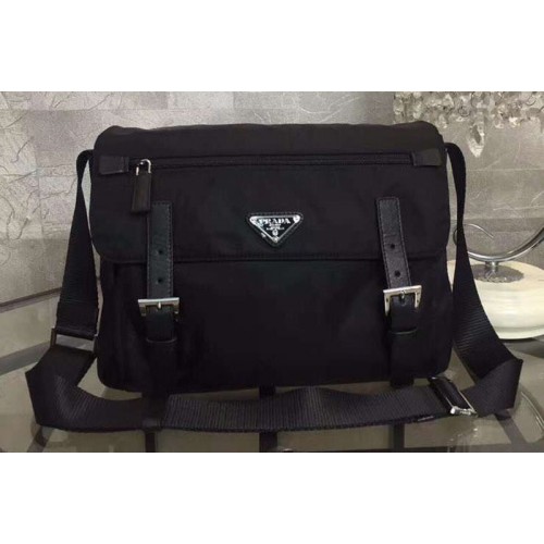 Prada BT6671 Nylon Messenger Bags Black