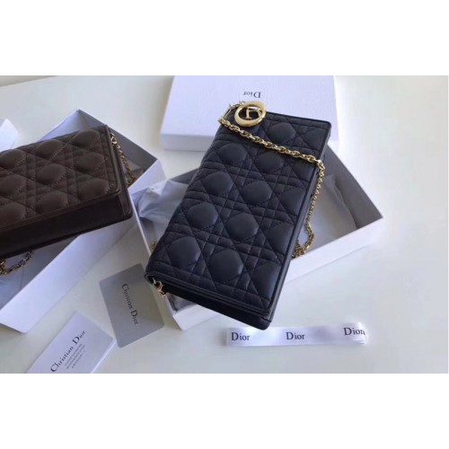 Dior S0204 Lady Dior pouch in Navy Blue Cannage Lambskin