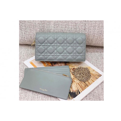Dior S0204 Lady Dior pouch in Blue Cannage Lambskin Dior S0204 Lady Dior pouch in Blue Cannage Lambskin