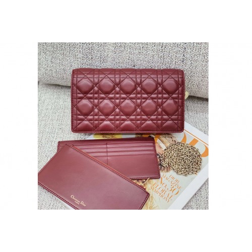 Dior S0204 Lady Dior pouch in Red Cannage Lambskin Dior S0204 Lady Dior pouch in Red Cannage Lambskin