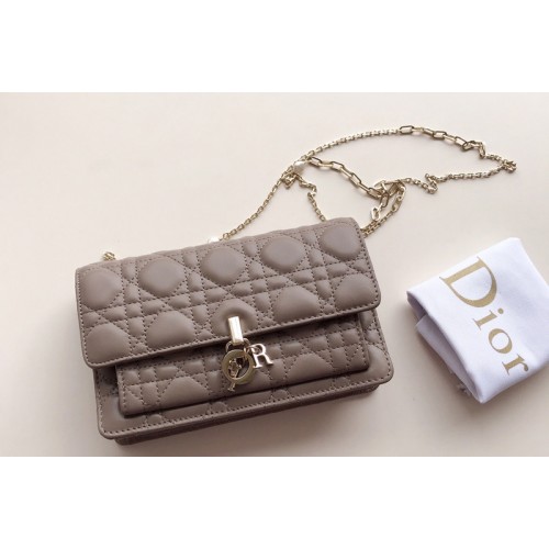 Christian Dior S0937 Lady Dior pouch in Grey Cannage Lambskin Christian Dior S0937 Lady Dior pouch in Grey Cannage Lambskin