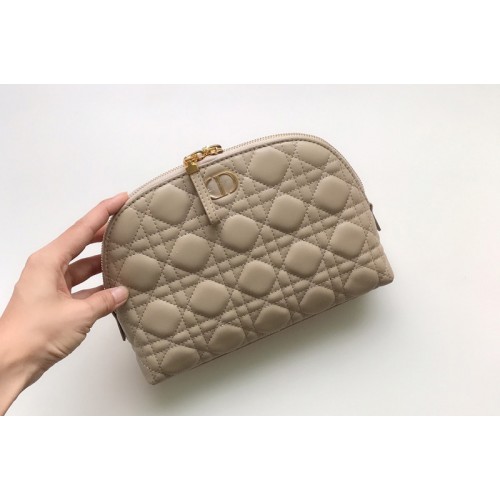 Christian Dior S5047 Dior Caro Beauty Pouch in Apricot Supple Cannage Calfskin