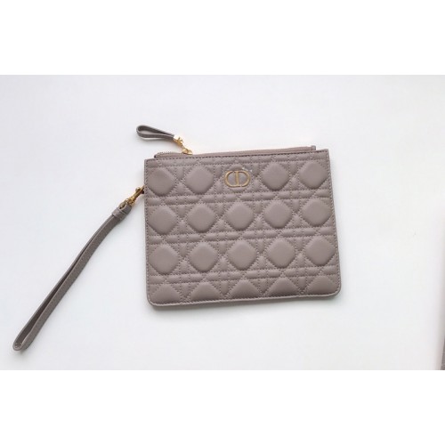Christian Dior S5085 Small Dior Caro Daily pouch in Grey Supple Cannage Calfskin Christian Dior S5085 Small Dior Caro Daily pouch in Grey Supple Cannage Calfskin