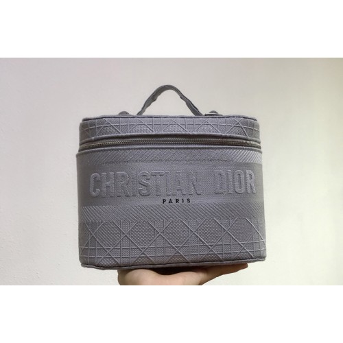 Christian Dior S5417 Diortravel Vanity Case in Light Blue Dior Oblique Canvas
