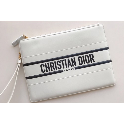 Christian Dior S6207 large Dior Vibe Daily pouch in White Calfskin Christian Dior S6207 large Dior Vibe Daily pouch in White Calfskin