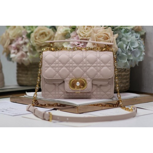 Dior M9271 Small Dior Jolie Top Handle Bag in Pink Cannage Calfskin