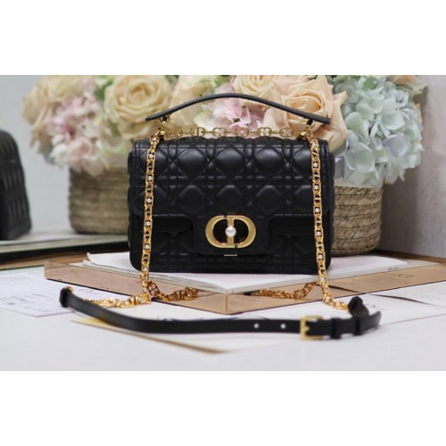Dior M9271 Small Dior Jolie Top Handle Bag in Black Cannage Calfskin