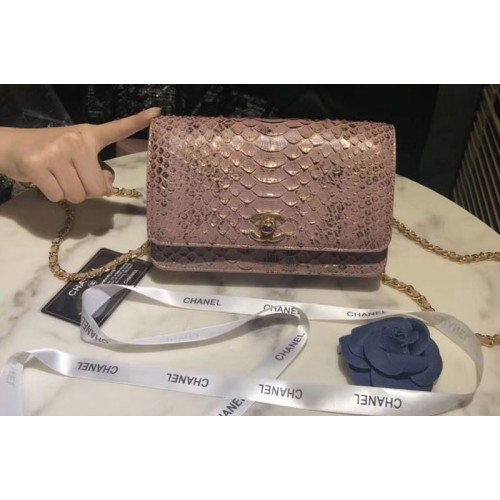 Chanel WOC Flap Shoulder Bags Original Python Leather A33814