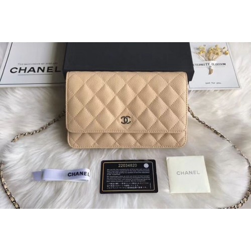 Chanel WOC Flap Original Calfskin Leather Shoulder Bags A33814 Yellow Silver Chain Chanel WOC Flap Original Calfskin Leather Shoulder Bags A33814 Yellow Silver Chain