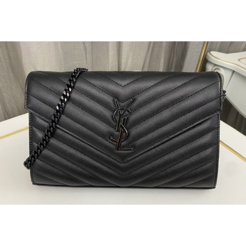YSL CASSANDRE CHAIN WALLET IN Black LAMBSKIN