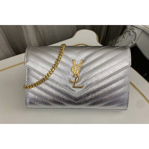 YSL CASSANDRE CHAIN WALLET IN Silver LAMBSKIN YSL CASSANDRE CHAIN WALLET IN Silver LAMBSKIN