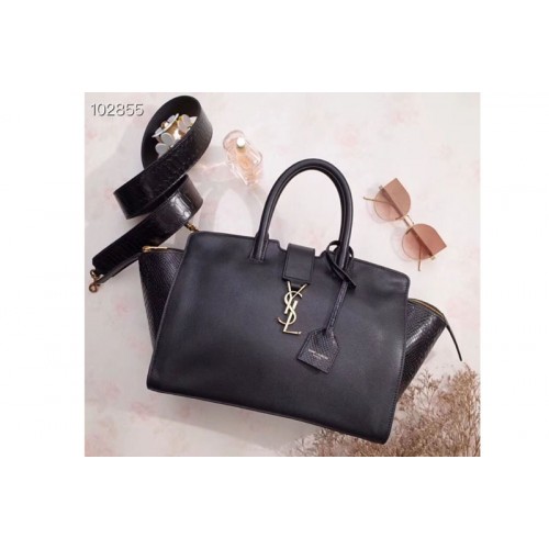 YSL Downtown Small Cabas Bags Original Leather Black Gold Hardware YSL Downtown Small Cabas Bags Original Leather Black Gold Hardware