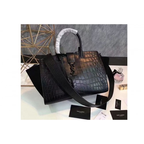 YSL Downtown Small Cabas Bags Crocodile Leather Black YSL Downtown Small Cabas Bags Crocodile Leather Black