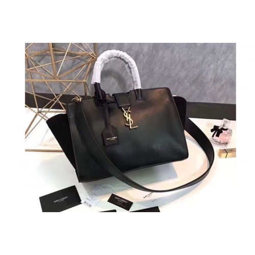 YSL Downtown Small Cabas Bags Original Leather Black Gold Hardware