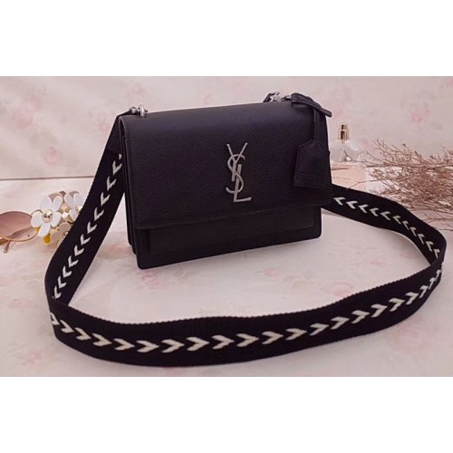 YSL Medium Sunset Monogram Bag Black YSL Medium Sunset Monogram Bag Black