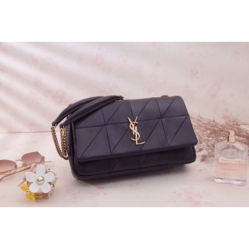 YSL Jamie Medium Carre Rive Gauche in Black Lambskin Leather Gold Hardware YSL Jamie Medium Carre Rive Gauche in Black Lambskin Leather Gold Hardware