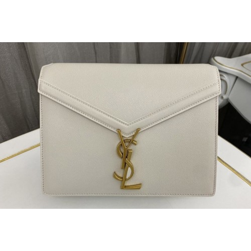 YSL CASSANDRA MEDIUM CHAIN Bag In White GRAIN DE POUDRE EMBOSSED LEATHER YSL CASSANDRA MEDIUM CHAIN Bag In White GRAIN DE POUDRE EMBOSSED LEATHER