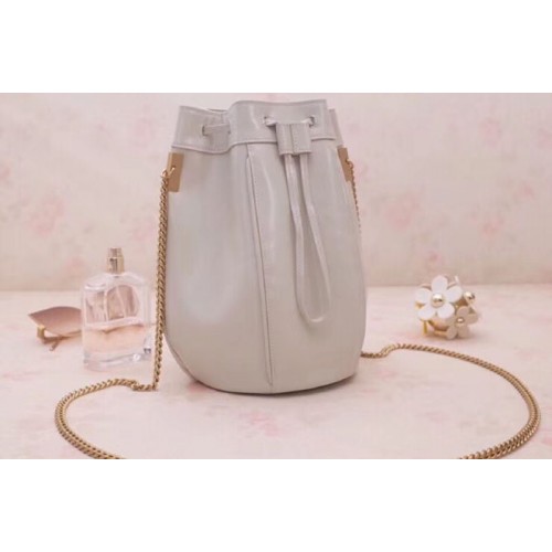 YSL Talitha Small Bucket Bag in Smooth Leather White YSL Talitha Small Bucket Bag in Smooth Leather White