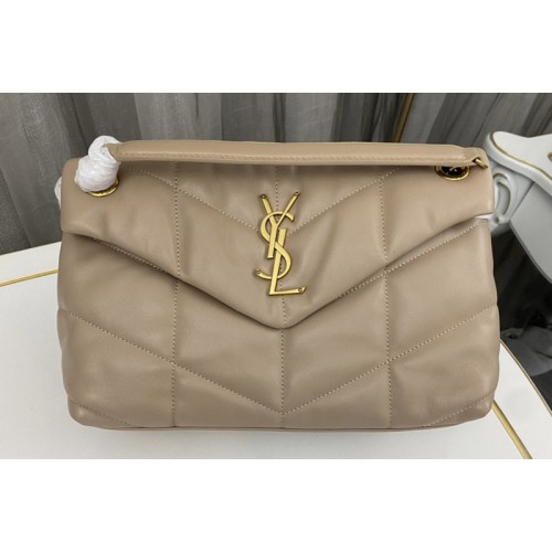 YSL LOULOU PUFFER SMALL BAG IN Apricot QUILTED LAMBSKIN