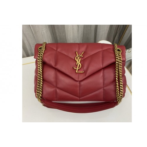 YSL LOULOU PUFFER SMALL BAG IN Red QUILTED LAMBSKIN