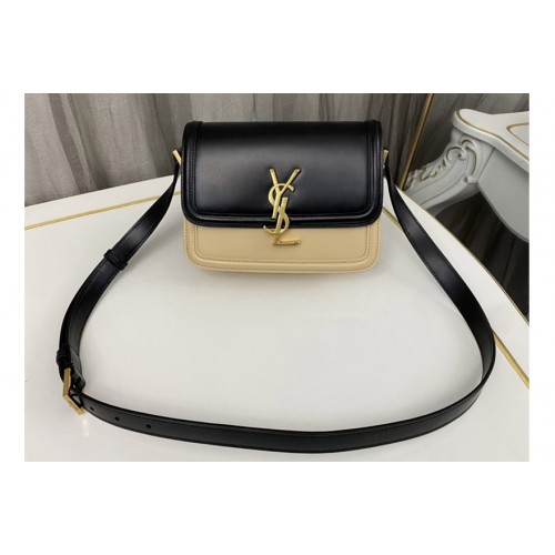 YSL SOLFERINO SMALL SATCHEL bag IN Black Apricot Box Leather YSL SOLFERINO SMALL SATCHEL bag IN Black Apricot Box Leather