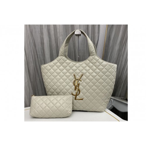 YSL Icare Maxi Shopping Bag in White Quilted Lambskin YSL Icare Maxi Shopping Bag in White Quilted Lambskin
