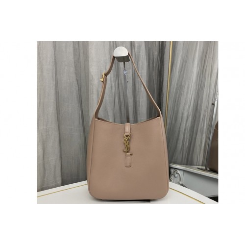 YSL SMALL LE 5 A 7 SUPPLE SHOULDER BAG in DUSTY GREY Leather