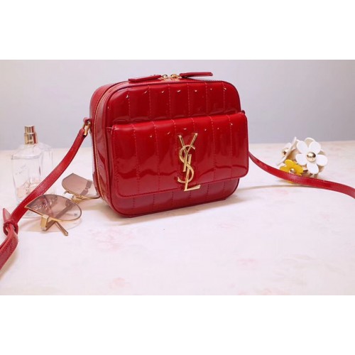 YSL Vicky Camera Bags In Red Quilted Patent Leather YSL Vicky Camera Bags In Red Quilted Patent Leather