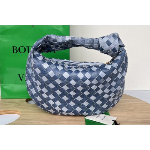 Bottega Veneta Teen Jodie Bag in Denim intrecciato denim effect leather