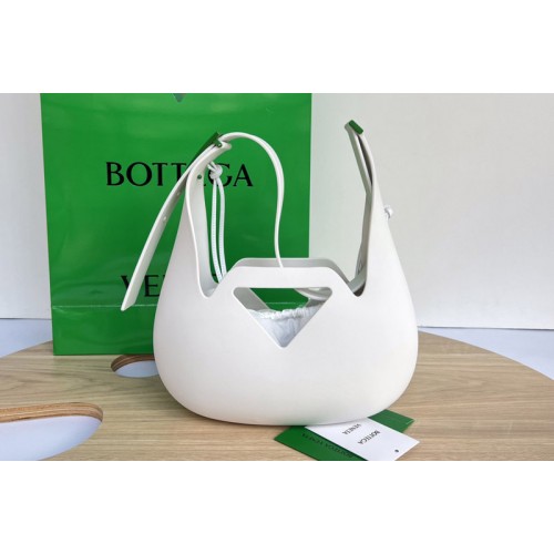 Bottega Veneta Small Moulded Shoulder Bag in White Leather