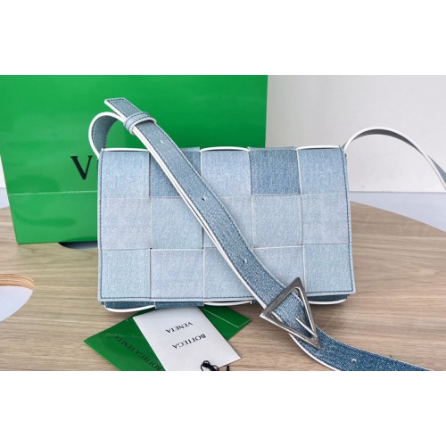 Bottega Veneta Cassette Bag in intrecciato denim leather