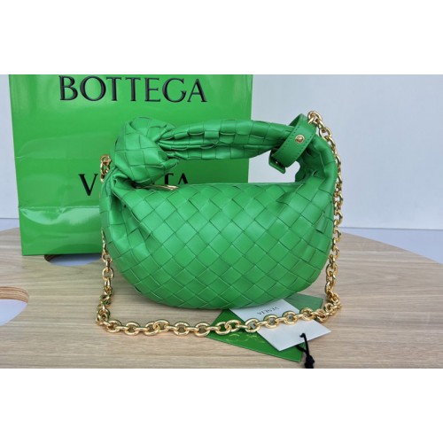 Bottega Veneta Mini Jodie Bag in Green intreccio leather Bottega Veneta Mini Jodie Bag in Green intreccio leather