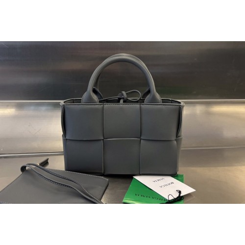 Bottega Veneta Candy Arco Tote Bag in Dark Gray intreccio leather