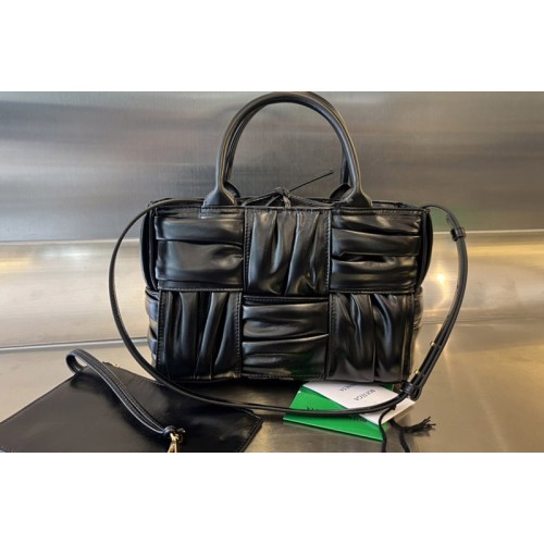 Bottega Veneta Mini Arco Tote Bag in Black foulard intreccio leather