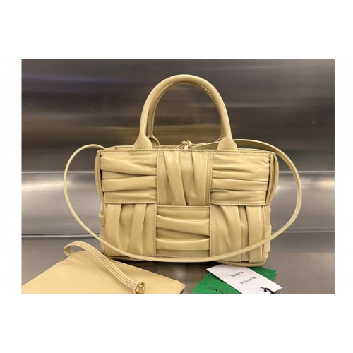 Bottega Veneta Mini Arco Tote Bag in Apricot foulard intreccio leather