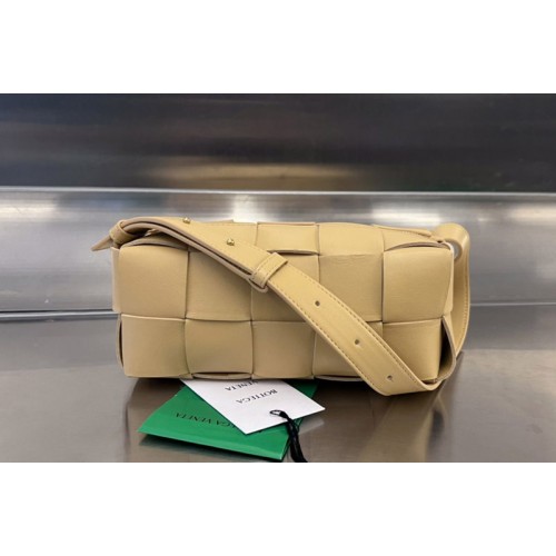 Bottega Veneta Small Brick Cassette Bag in Apricot intreccio leather