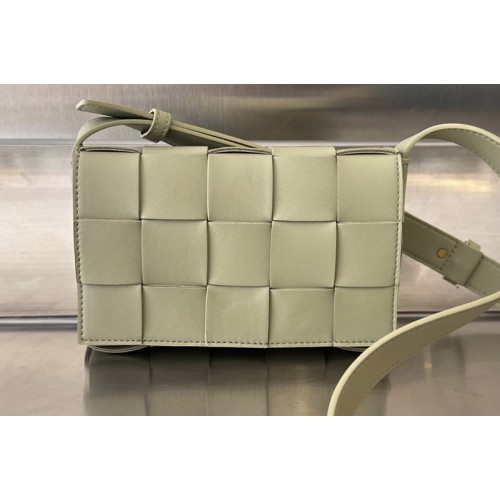 Bottega Veneta Small Cassette Bag in Grey intreccio leather